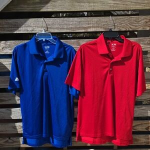 Adidas Men's Polo Shirts - Blue and Red